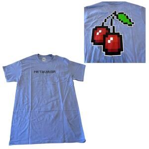 METAVIRGIN Graphic T SHIRT MED TEE Men's Women's Word Play 100% Cotton Cherry